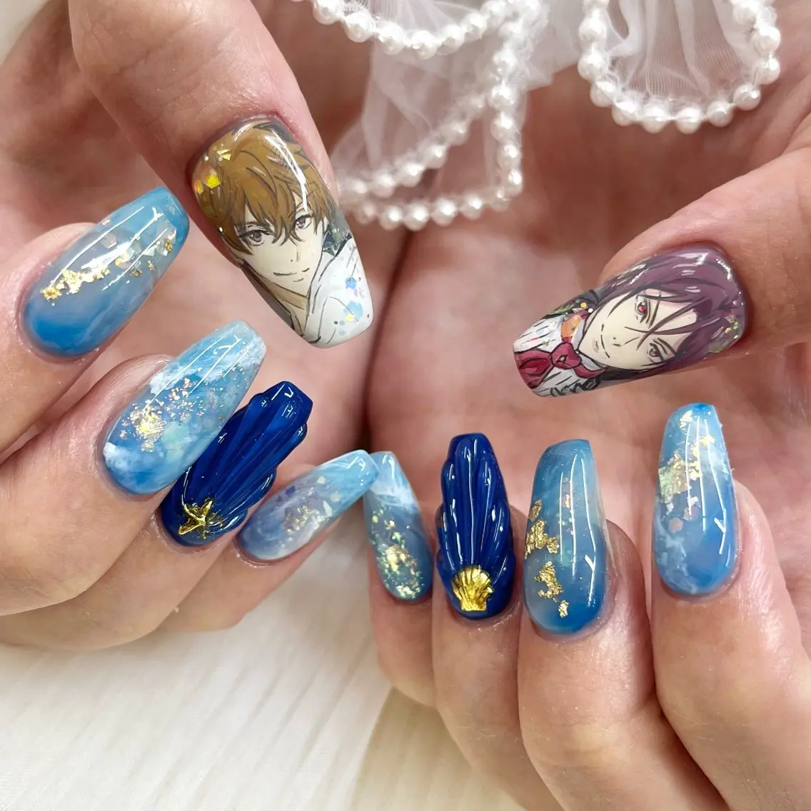 ロング ネイル ハンドネイル 池袋痛ネイル Nok. 渡辺のネイルデザイン
