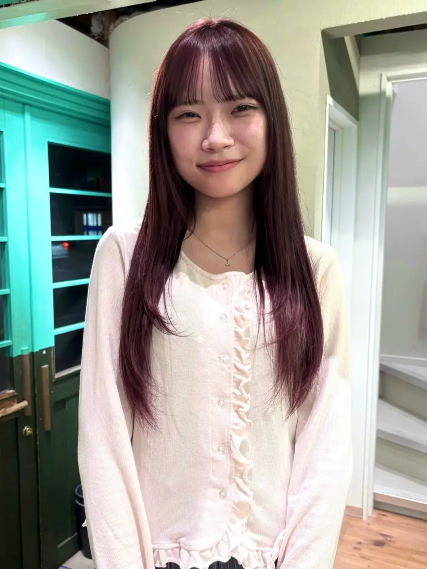 ロング ヘアカラー 福田 梨七のヘアスタイル