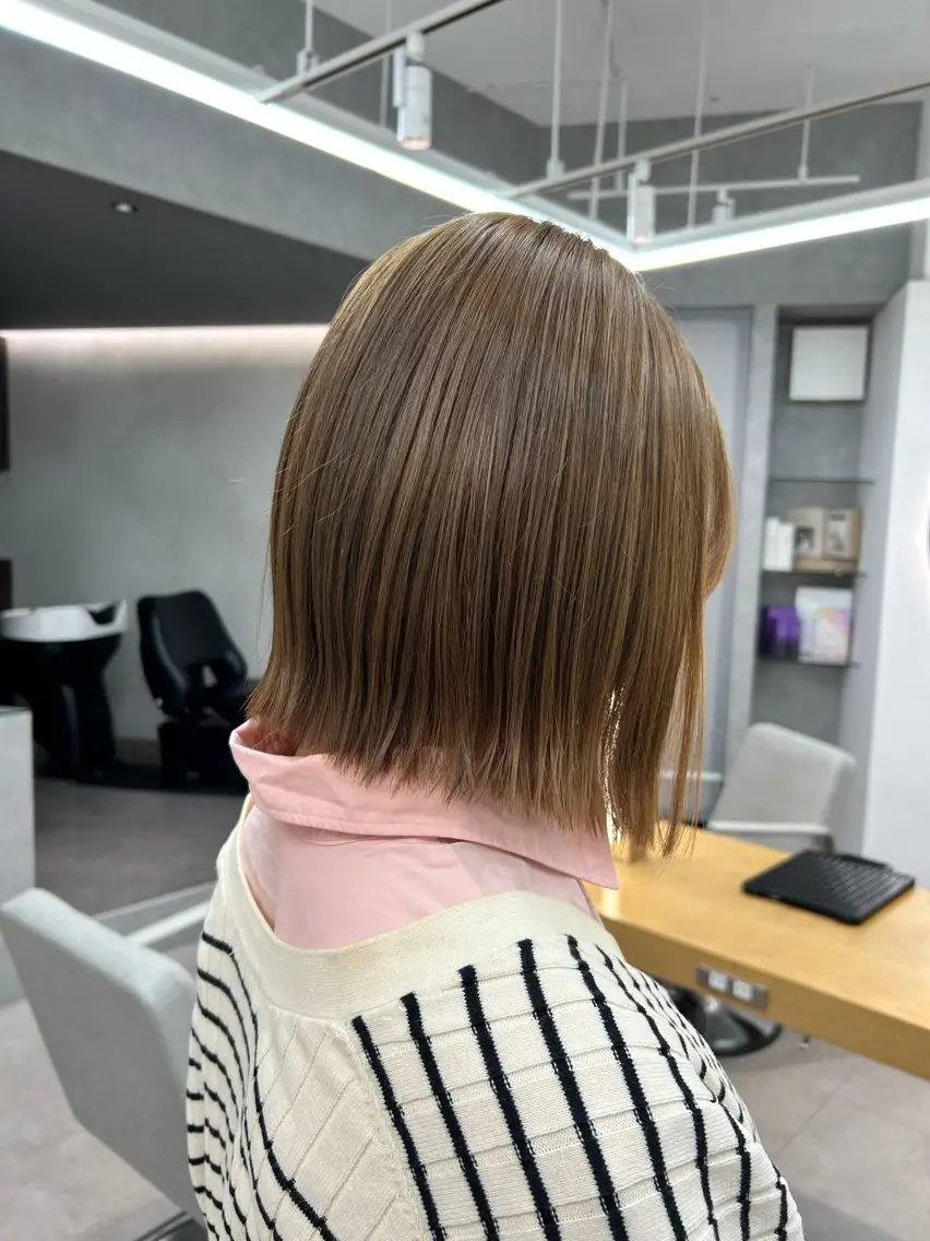 ミディアム ショートヘア 縮毛矯正/福田梢のヘアスタイル