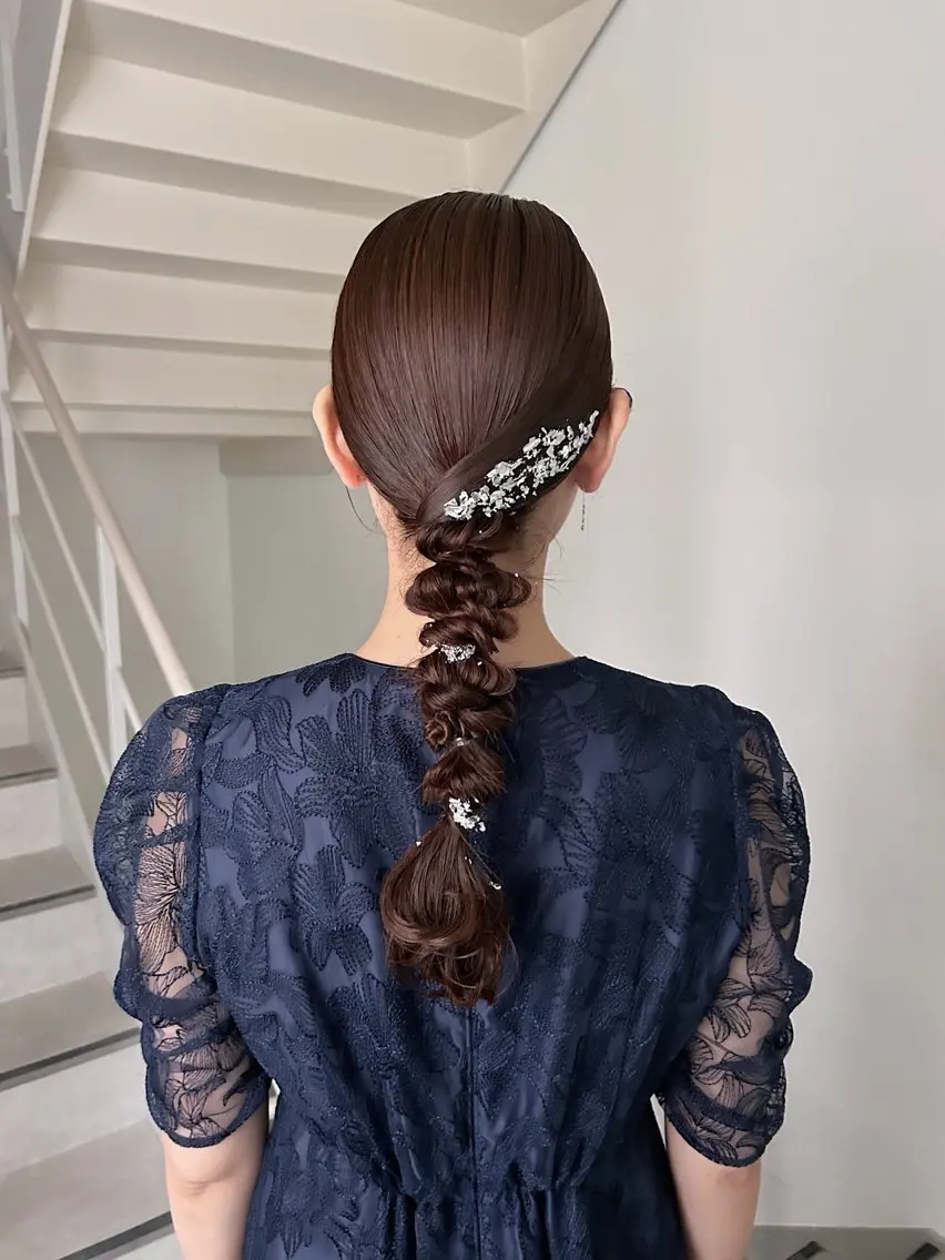 ロング ヘアアレンジ 結婚式・ブライダル 似合わせヘア/透明感 カラー/ Rioのヘアスタイル