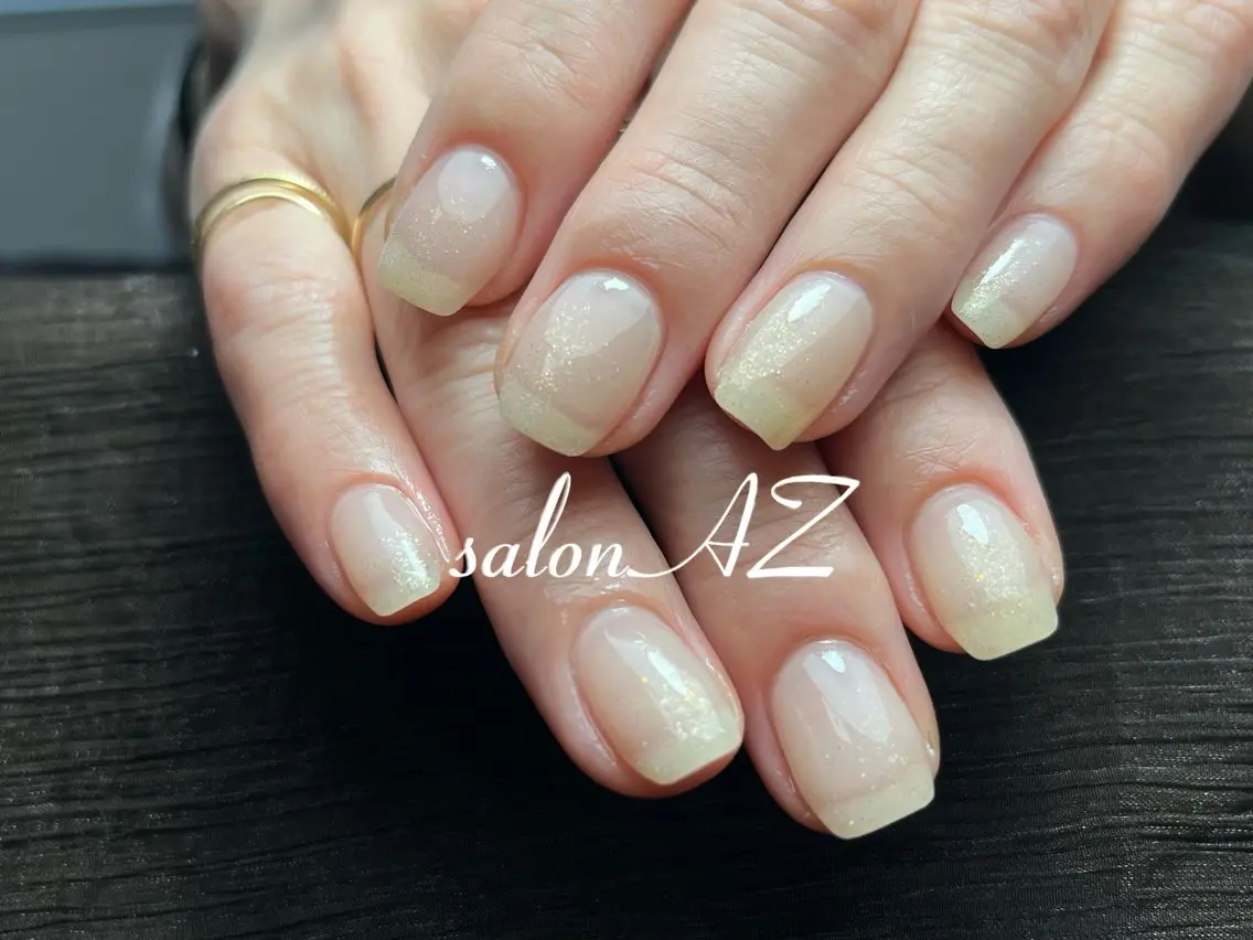 ネイル 長さ出し フットネイル フレンチネイル ジェルネイル マグネットネイル salon AZのネイルデザイン