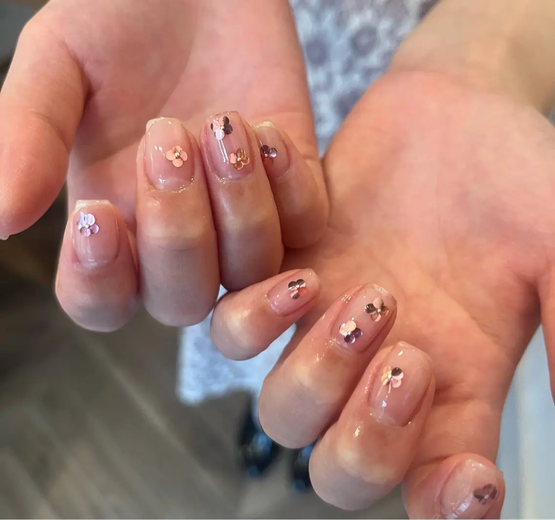 ネイル アートネイル ピンク シンプルネイル ハンドネイル ハルカ (AT.1011)のネイルデザイン