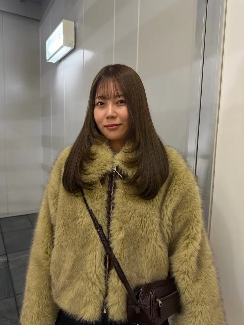 セミロング ヘアカラー トリートメント 田中 蘭菜のヘアスタイル