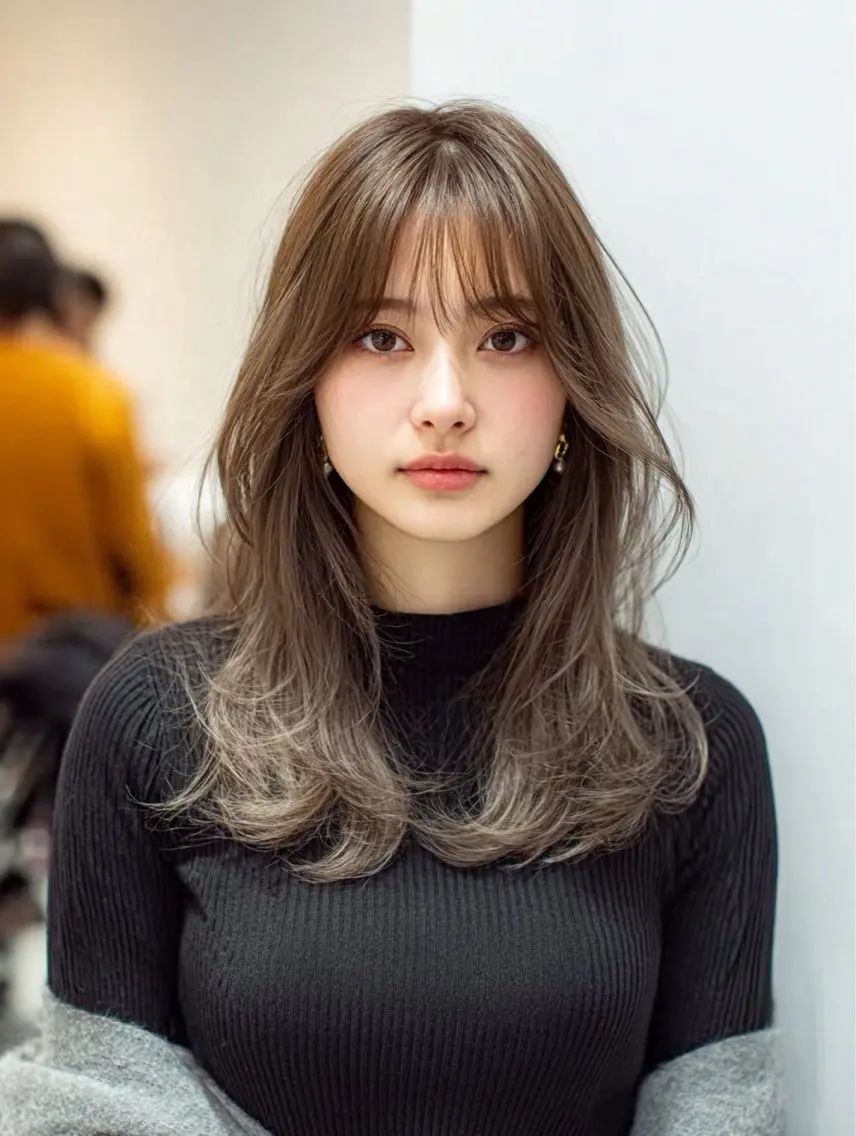 ロング カラー ヘアカラー 🍒モテ暖色カラー × うる艶✧ ゆなのヘアスタイル