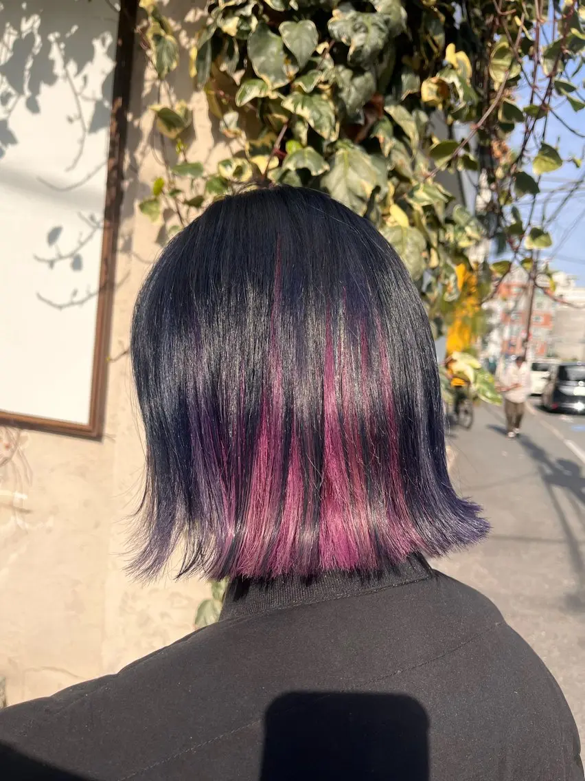 ミディアム カラー ネイビーカラー ピンクカラー バイオレットカラー mary'sメリー /ニュアンスカラーのヘアスタイル