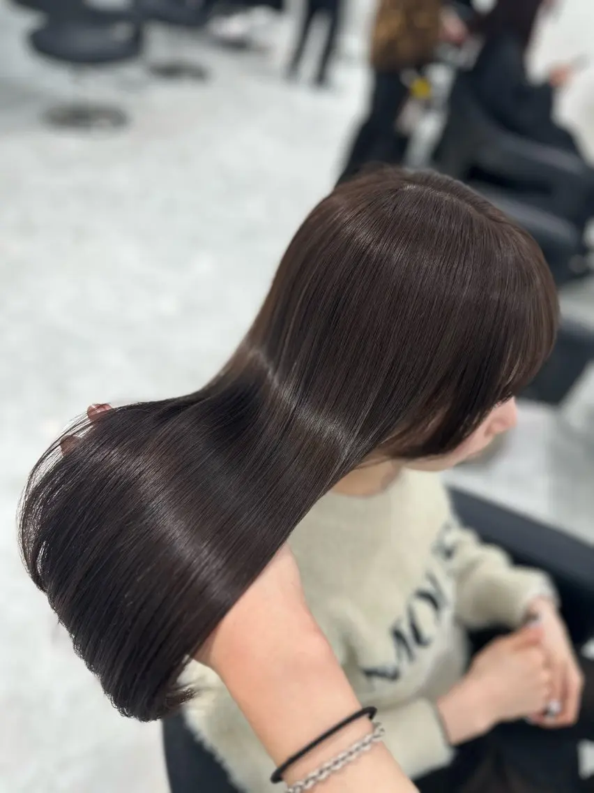 セミロング カラー カット ヘアカラー トリートメント ヘッドスパ ヘアセット ♡上品韓国髪♡ブラ ウン/SAYATOのヘアスタイル