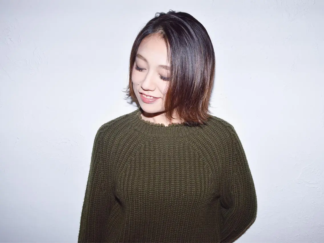 ミディアム カラー ショートボブ メッシュ ボブ 外ハネヘア カット ヘアカラー トリートメント salonF 🔸hamaのマツエク・マツパデザイン