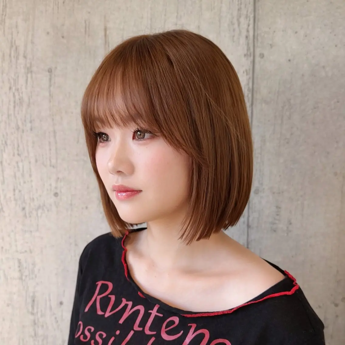 ミディアム カラー ヘアアレンジ カット ヘアカラー トリートメント ボブ×艶カラー 特化・リクト💥のヘアスタイル