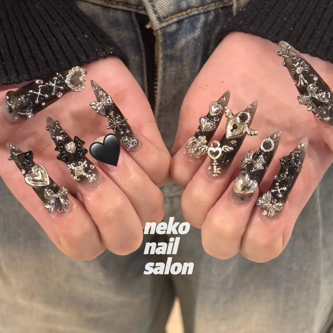 ネイル ロングネイル ネイルチップ ハンドネイル neko nailのネイルデザイン