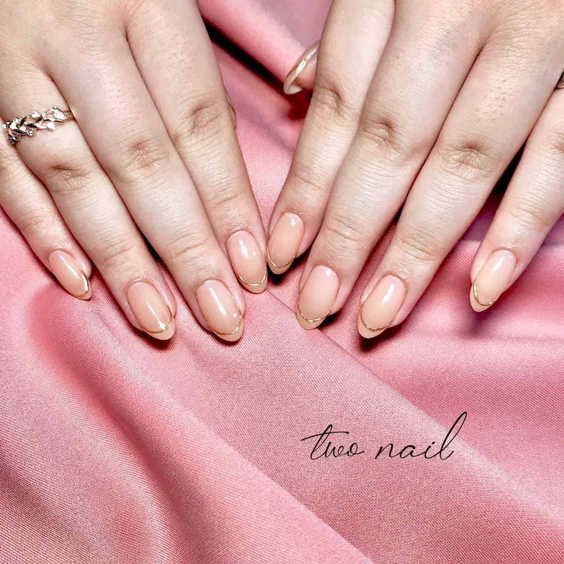 ネイル アートネイル ブラウン フットネイル ハート ニュアンスネイル two nailのネイルデザイン