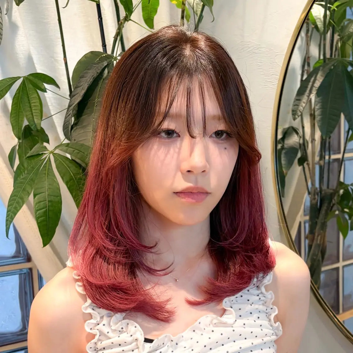 ミディアム カラー カット ヘアカラー トリートメント ♥️ボブ縮毛矯正/暖 色/minami♥️のヘアスタイル