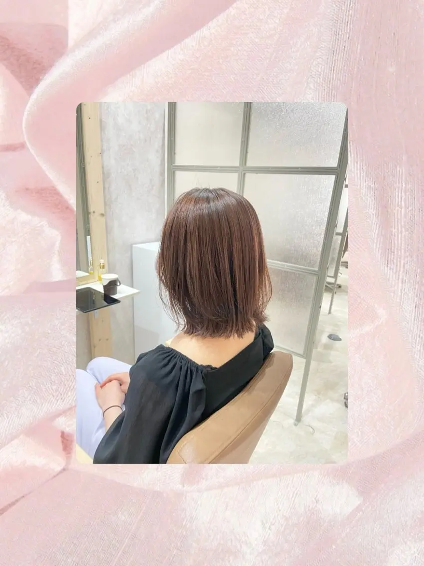 ミディアム カット ヘアカラー トリートメント ❤︎SAKURA 【Rico】❤︎のヘアスタイル