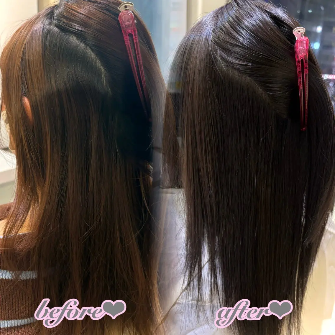 ロング カット ヘアカラー 縮毛矯正 トリートメント 新宿/艶カラー 🎀韓国ヘアKANAのヘアスタイル
