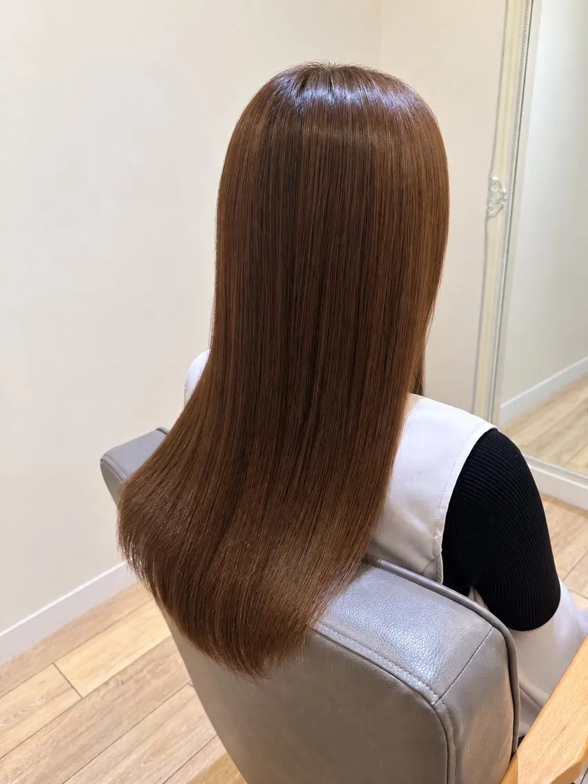 ロング 髪質改善 カット 縮毛矯正 白髪ぼかし/髪質改善 濱走大輝のヘアスタイル