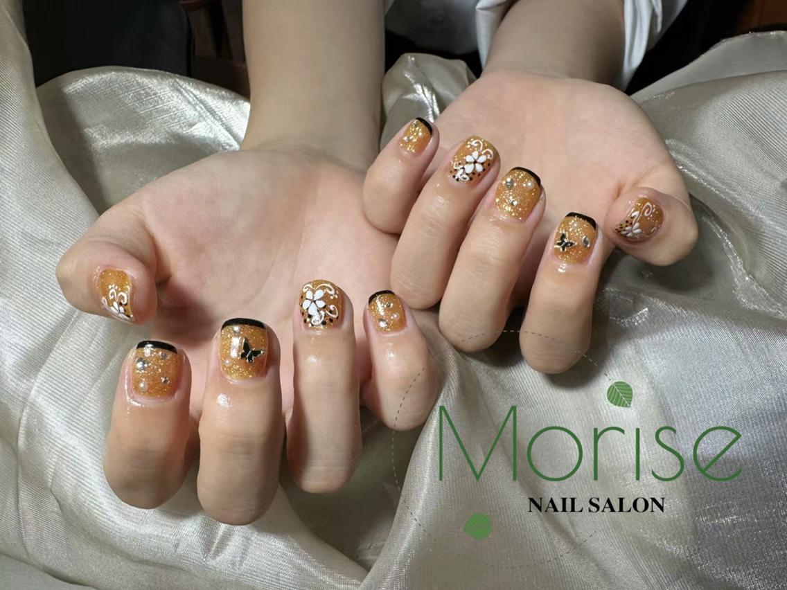 ネイル チークネイル 長さ出し フラッシュネイル フレンチネイル ガラスフレンチ ハンドネイル ハンドケア MoriseNail 表参道店のネイルデザイン