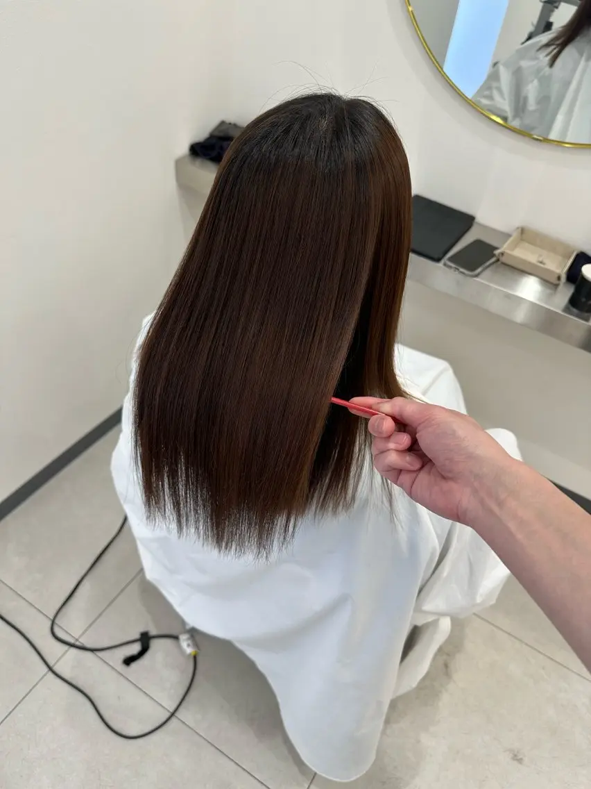 ロング カット 縮毛矯正 トリートメント oyama /髪質改善🌻のヘアスタイル