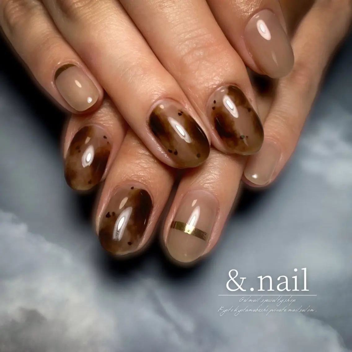 ネイル アニマル柄 ニュアンスネイル ハンドネイル &.nail/ ニュアンス/持込み可のネイルデザイン