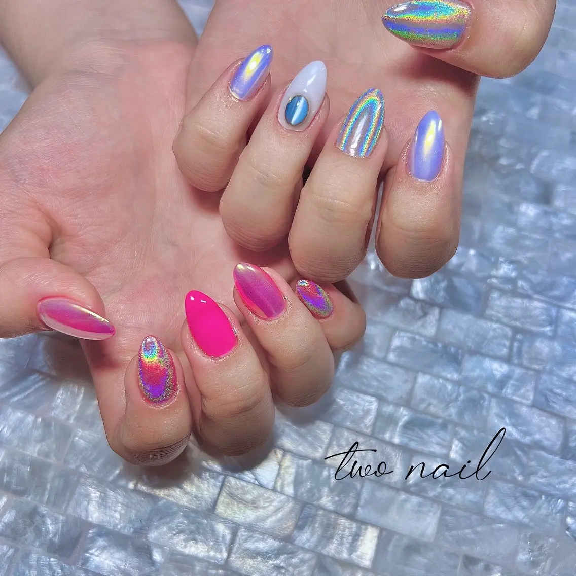ネイル アートネイル オーロラネイル フットネイル ハート ニュアンスネイル ハンドネイル two nailのネイルデザイン