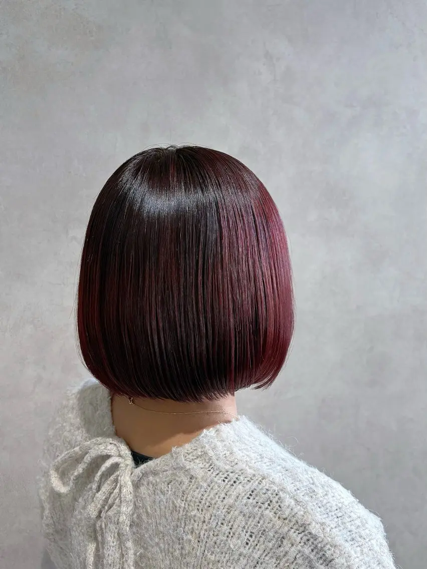 ミディアム カラー ヘアカラー トリートメント 《.Xian》 アカリ/艶髪カラーのヘアスタイル