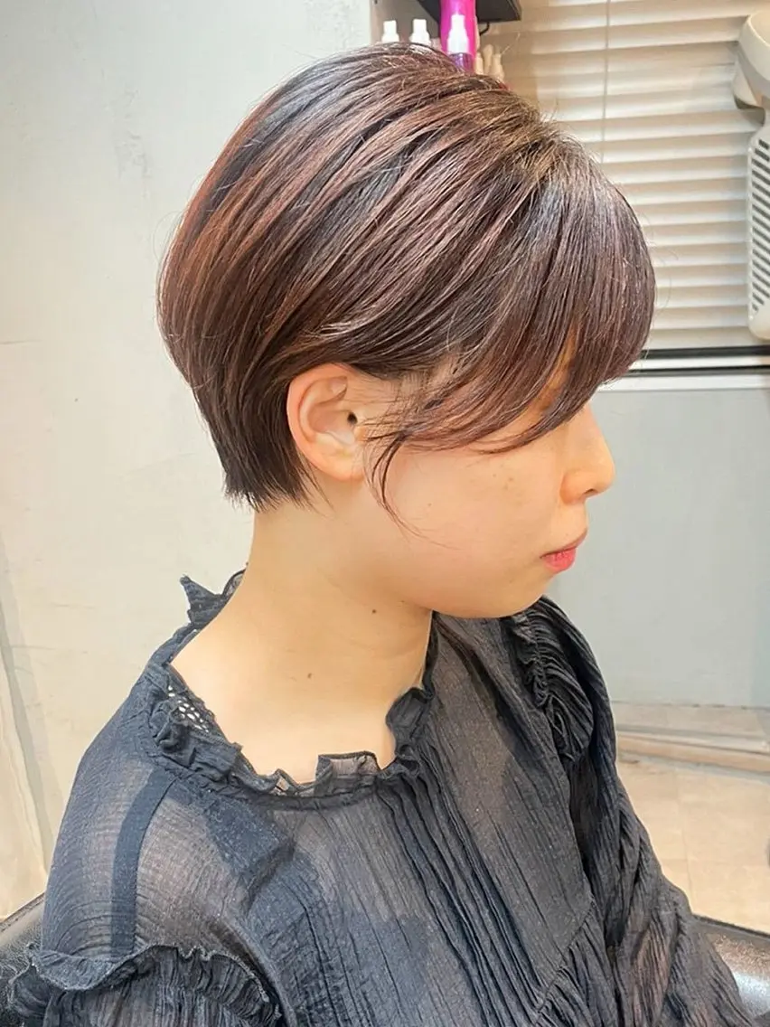 ショート カラー ハイライトカラー ハイライト 髪質改善 ショートヘア 縮毛矯正 内藤　宏紀 tidasmileのヘアスタイル