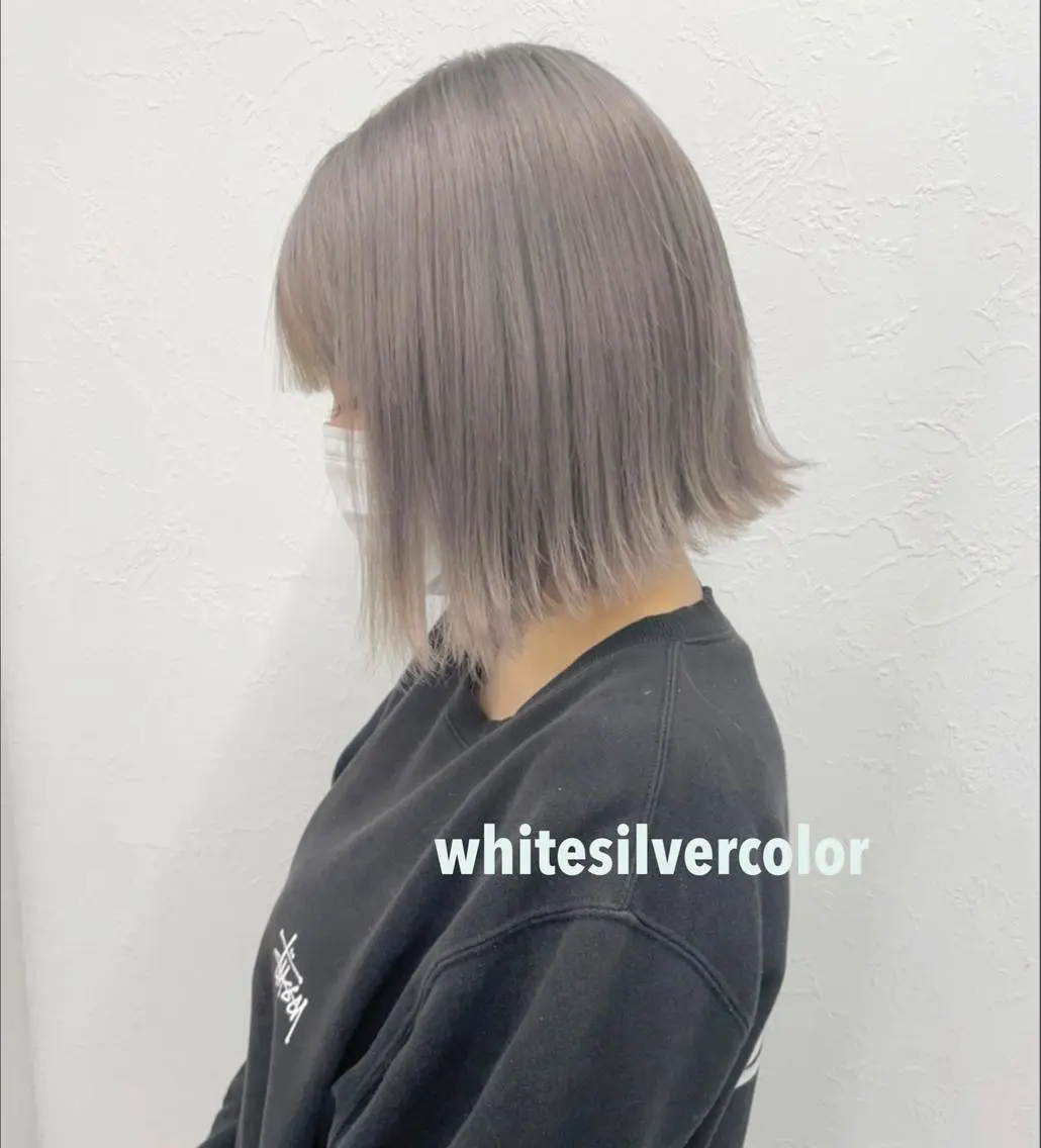 ミディアム カラー シルバー ホワイトシルバー ヘアカラー 🤍2nd🤍田所 美希のヘアスタイル