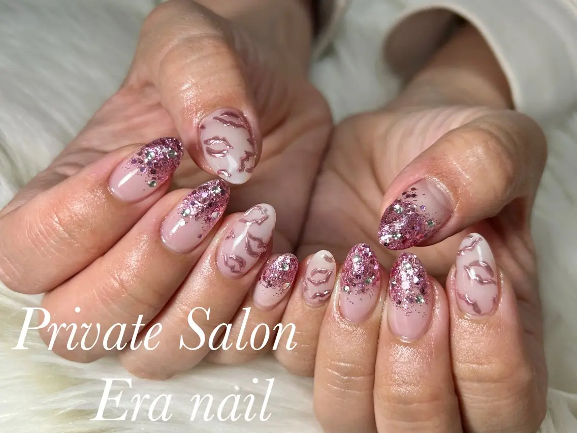 ネイル グラデーション ラメ(グリッター) ラメグラデーション ハンドネイル Era nailのネイルデザイン