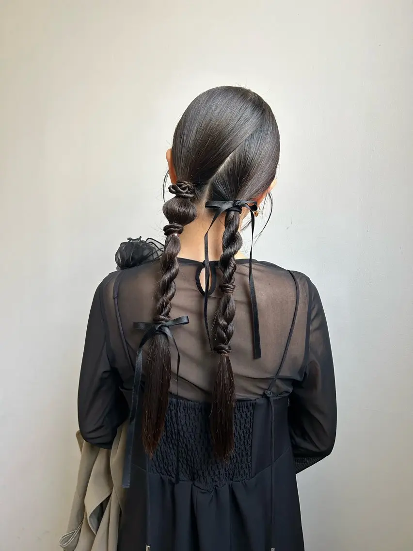 ロング ヘアアレンジ ヘアセット AKO .のヘアスタイル