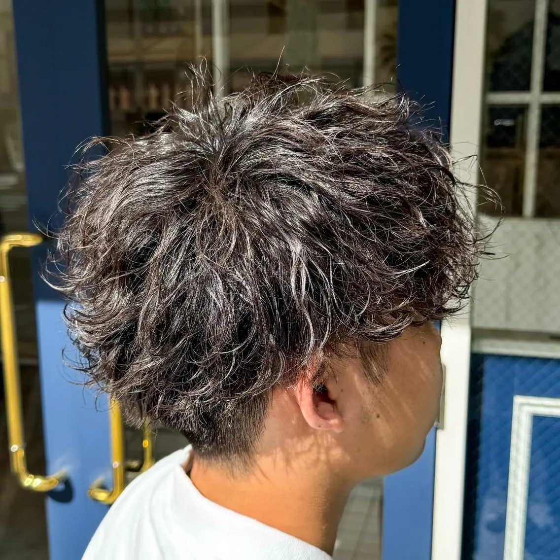 ショート パーマ メンズ メンズパーマ 波巻きパーマ カット 吉田 新平のヘアスタイル