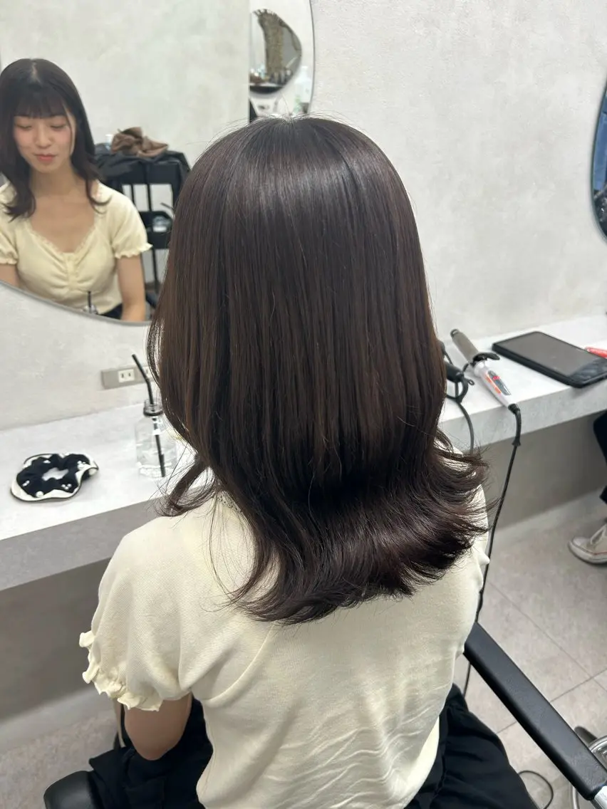 ミディアム カラー ヘアカラー 🎀HARU/ボブ/ セット/暖色🫧のヘアスタイル