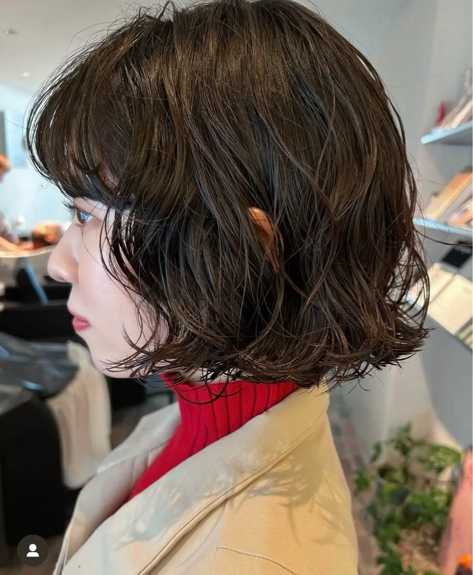 パーマ ボブ パーマ 𝕞𝕒𝕚 🪄✩のヘアスタイル