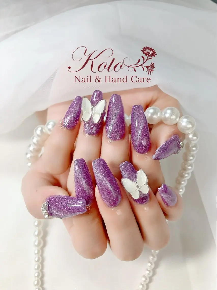 Hand🩵アクリルスカルプ長さだしマグネット【ソフトジェルオフ無料】の写真