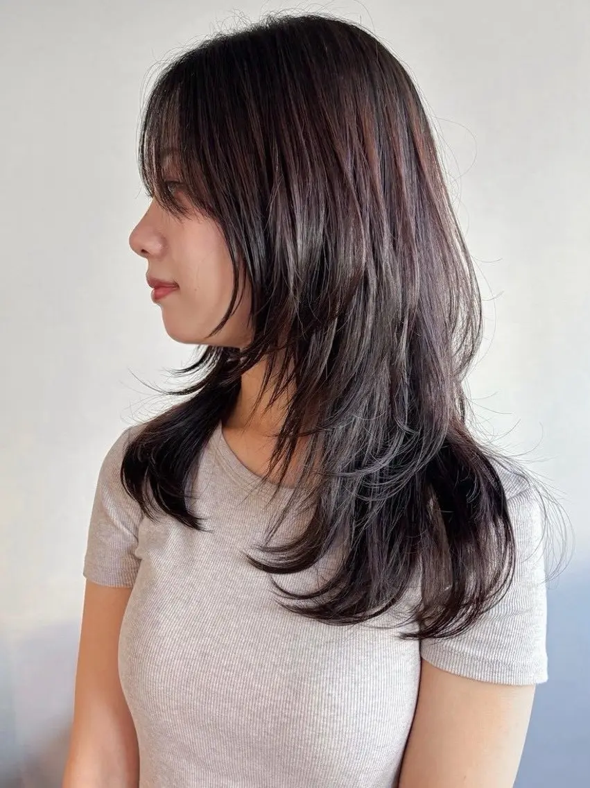 セミロング 顔まわりレイヤー ハッシュカット レイヤーカット カット ヘアカラー 🌼山本有沙/多毛 ･髪質ケアが得意🌼のヘアスタイル