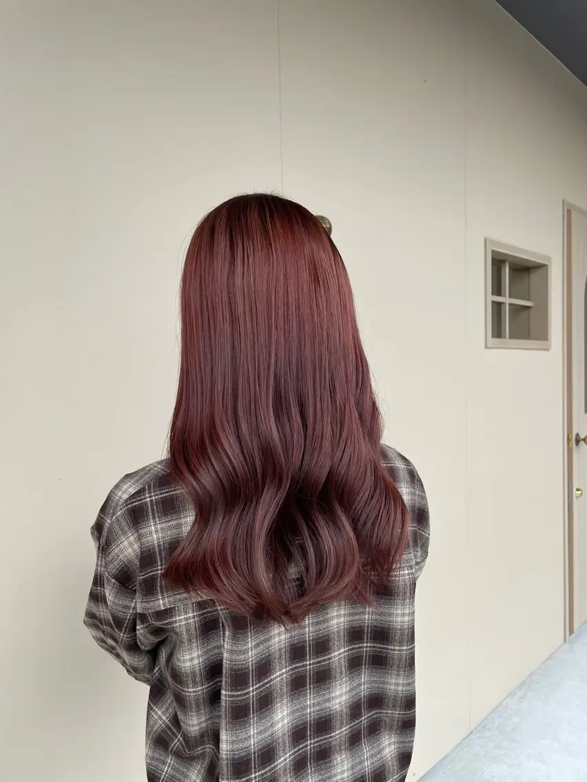 ロング ピンクブラウン カット ヘアカラー Fill mikuのヘアスタイル