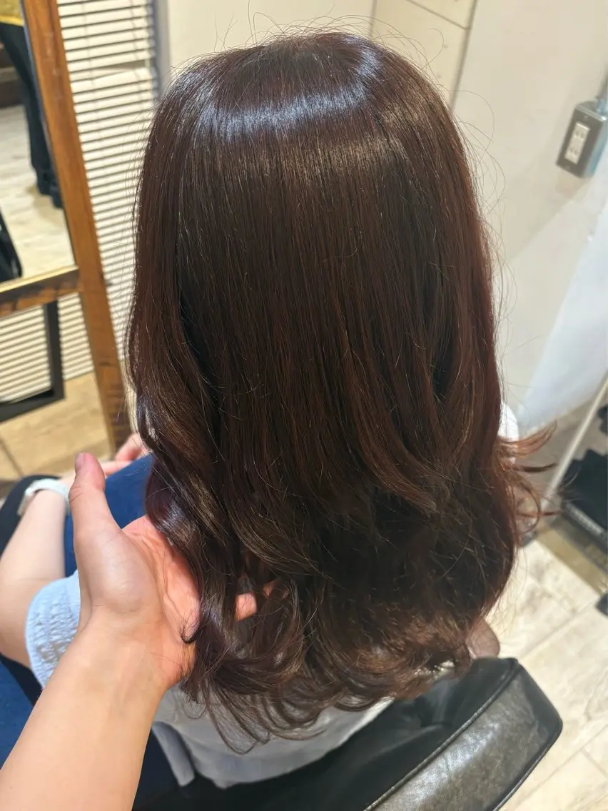ミディアム カラー ヘアカラー ヘッドスパ 暖色カラー/艶髪/ 🌻木村真緒🌻のヘアスタイル
