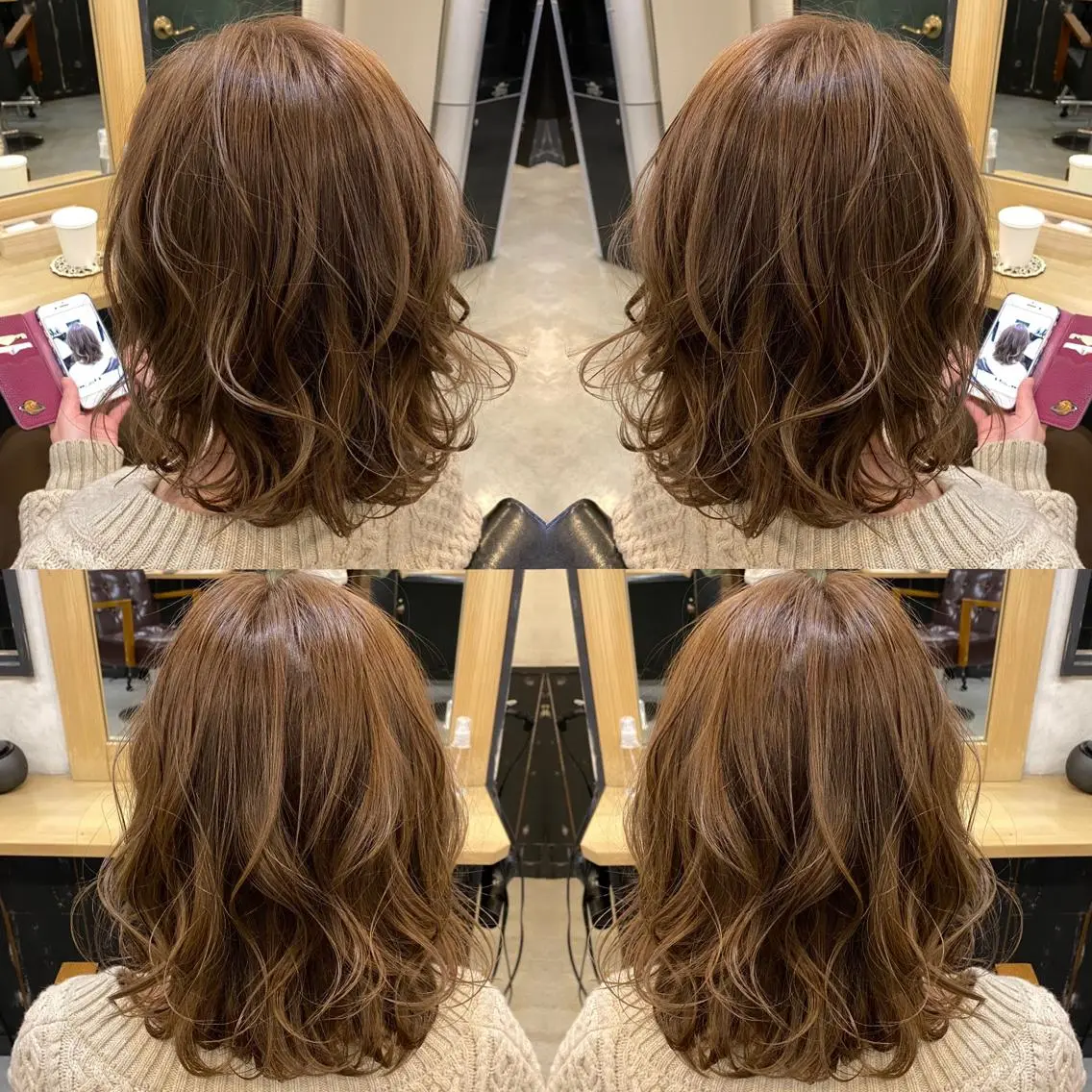 ミディアム カラー パーマ カット パーマ トリートメント ヘッドスパ 美髪矯正 🌈髪質改善 山下のヘアスタイル
