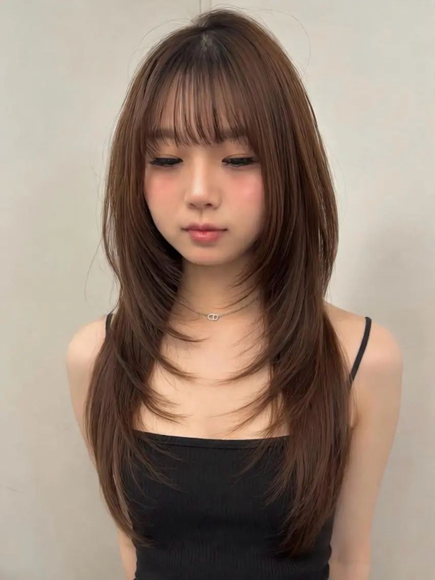 ロング カラー カット ヘアカラー トリートメント 透明感🎀アレンジ 🎀レイヤー ERIのヘアスタイル