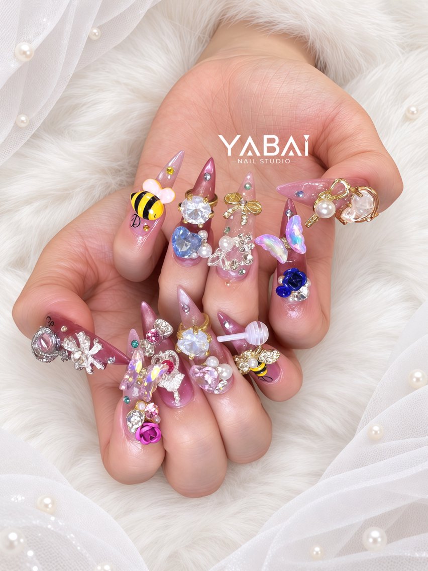 ネイル ロングネイル ワンホンネイル ハンドネイル YABAI NailStudioのネイルデザイン