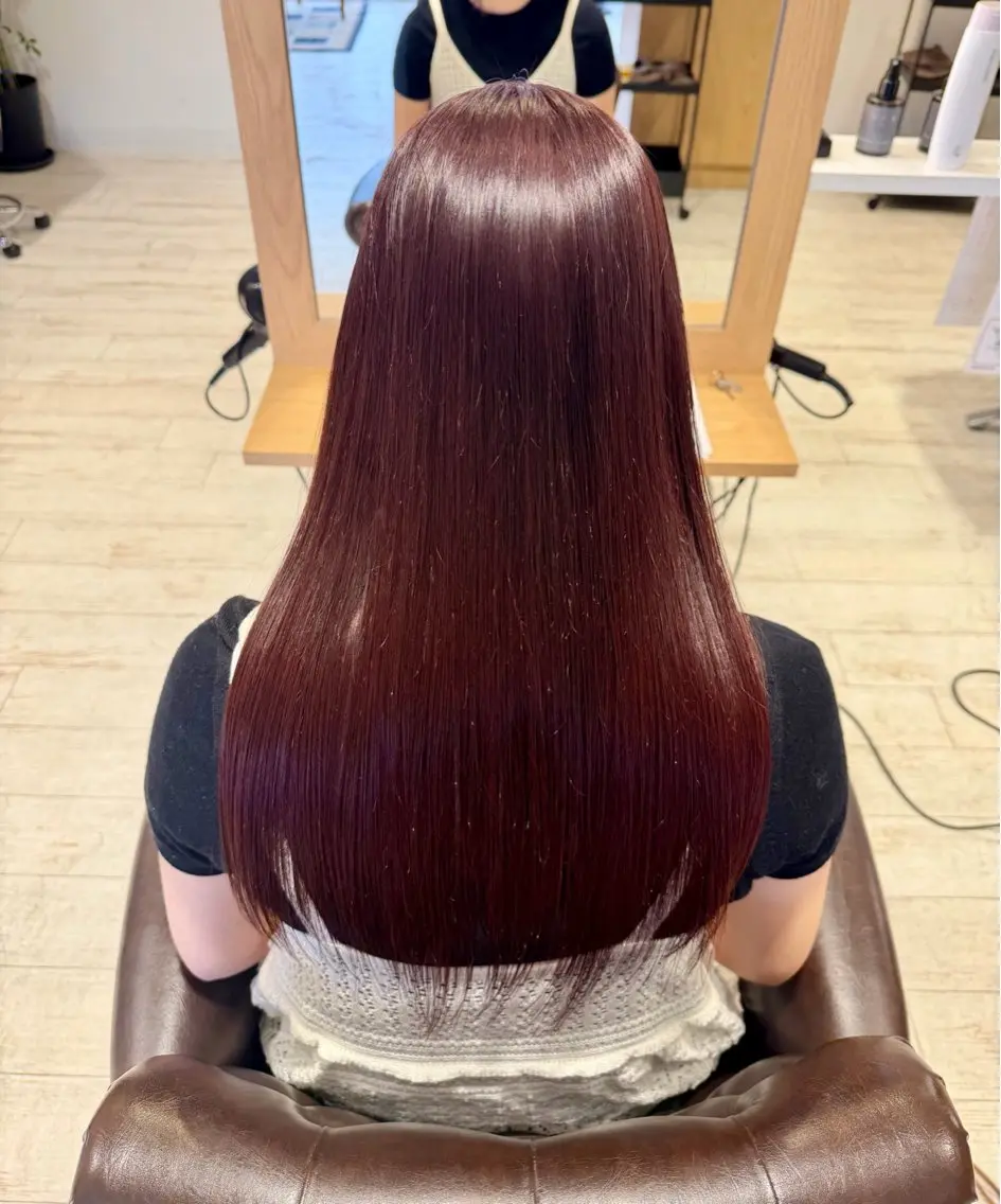 ロング カット ヘアカラー トリートメント 能松 玲奈のヘアスタイル