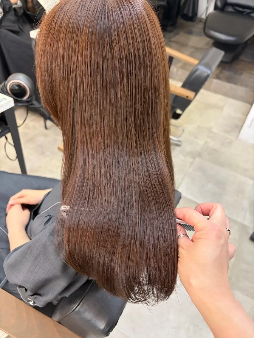 セミロング カラー 🥀韓国ヘア🥀 宮津真菜のヘアスタイル