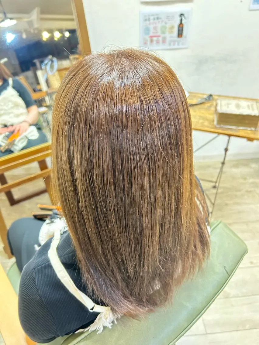 ミディアム カラー reche 上之園 桃花のヘアスタイル
