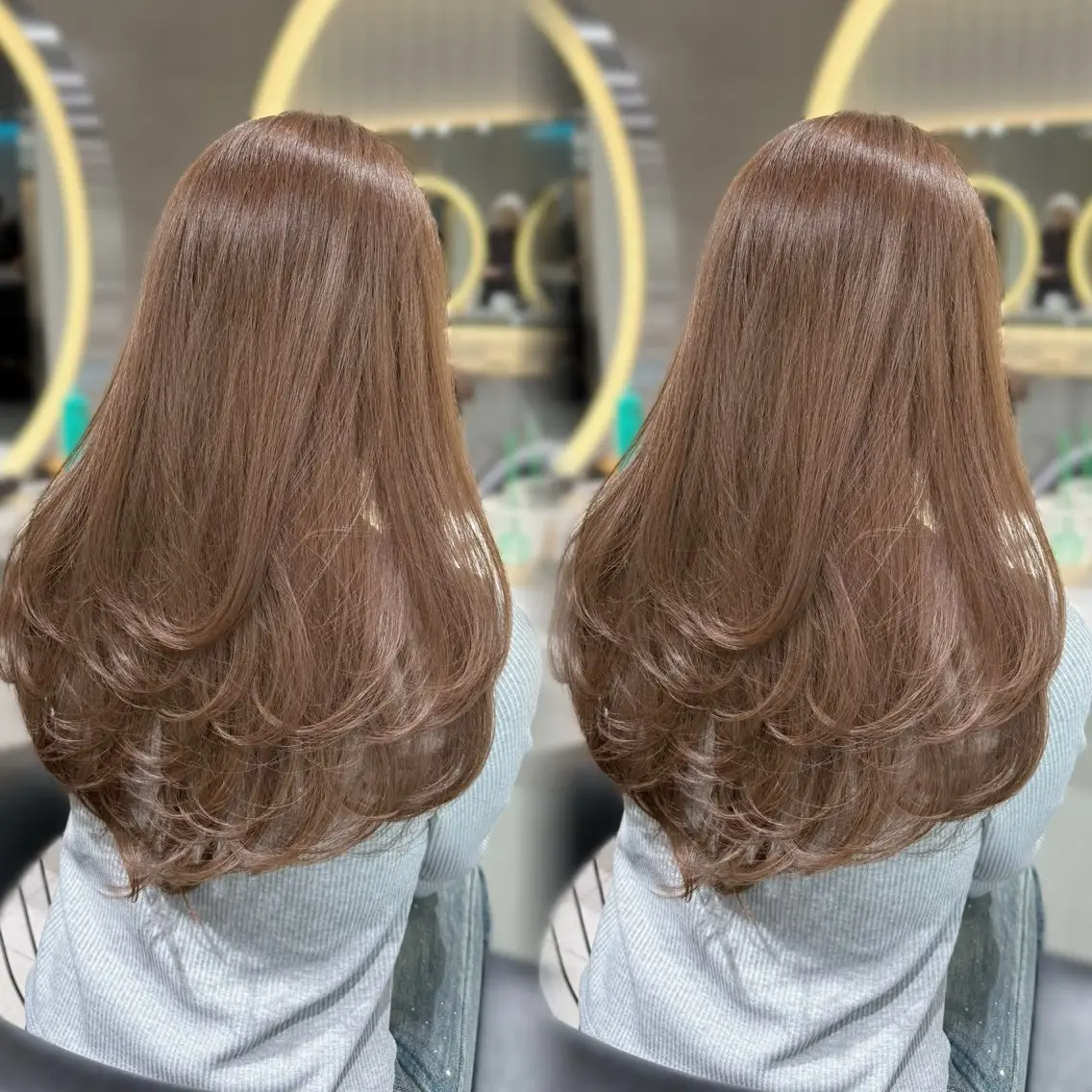 セミロング カット ヘアカラー 🤍naomi/ 韓国レイヤー🤍のヘアスタイル