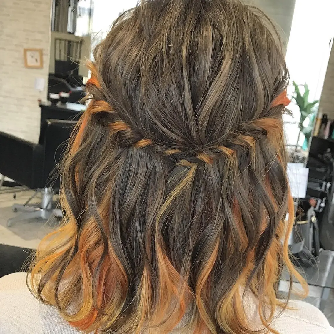 ミディアム ヘアアレンジ 派手髪/ハイトーン/ エクステ✨ユウキのヘアスタイル