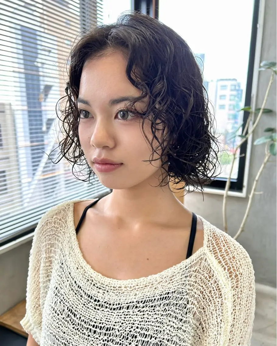 ショート パーマ ボブ 外国人風カラー カット パーマ トリートメント tetohair 森田浩平のヘアスタイル