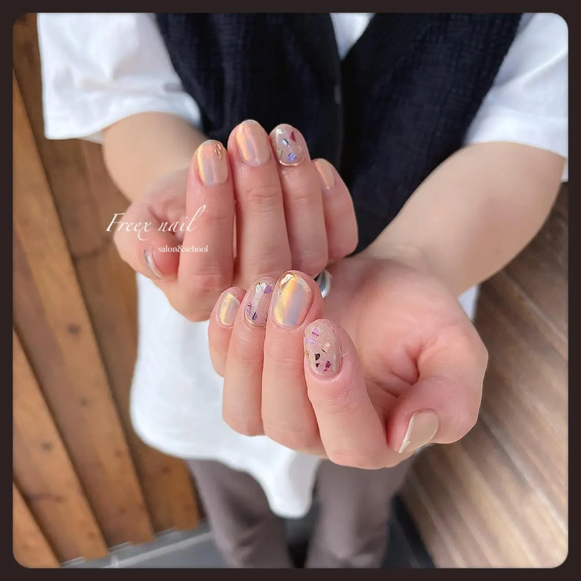ネイル オーロラネイル ハンドネイル ハンドケア freex nail /ニュアンス/個性派のネイルデザイン