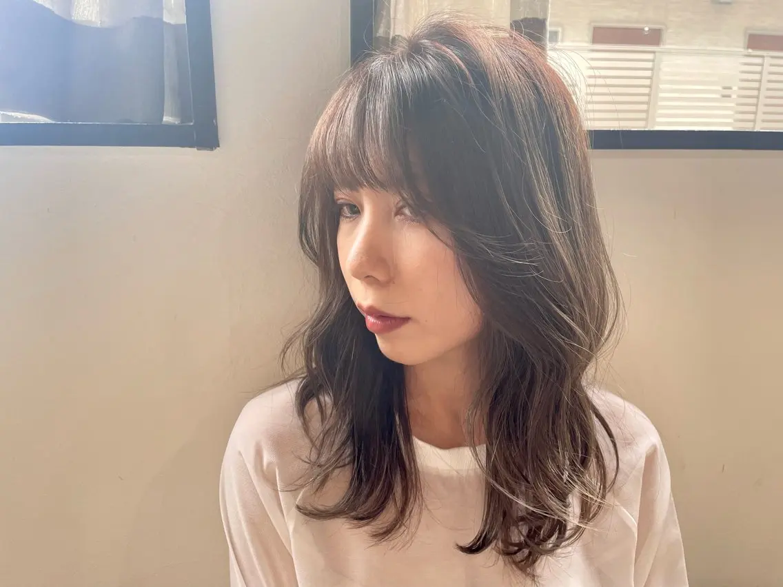 ミディアム カット ヘアカラー トリートメント 木村 真知子のヘアスタイル