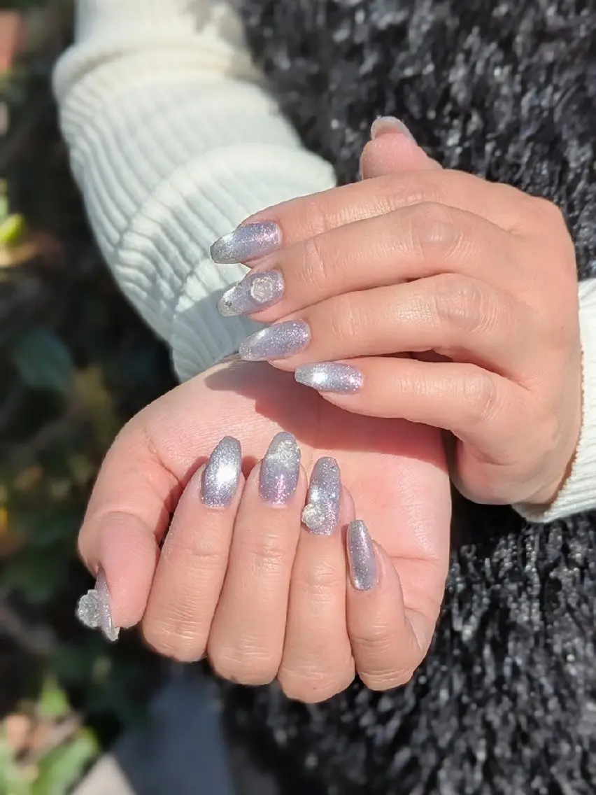 ネイル フラッシュネイル 氷ネイル・うるうるネイル マグネットネイル m&pPrivate nailsalonのネイルデザイン