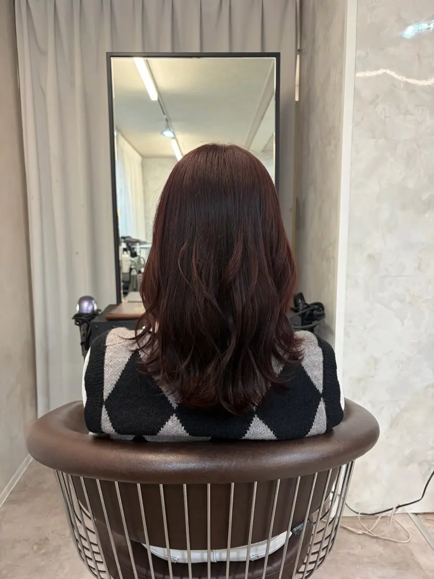 ミディアム ヘアカラー 畑中 夢のヘアスタイル