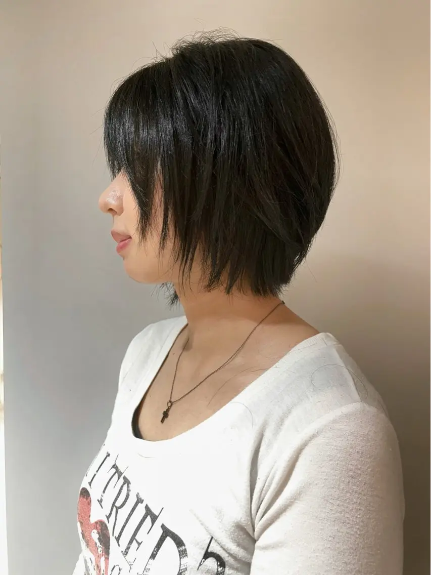 ショート ショートボブ ボブレイヤー ボブ レイヤーカット ショートヘア 抜け感ショートボブ/ レイヤーkoukiのヘアスタイル