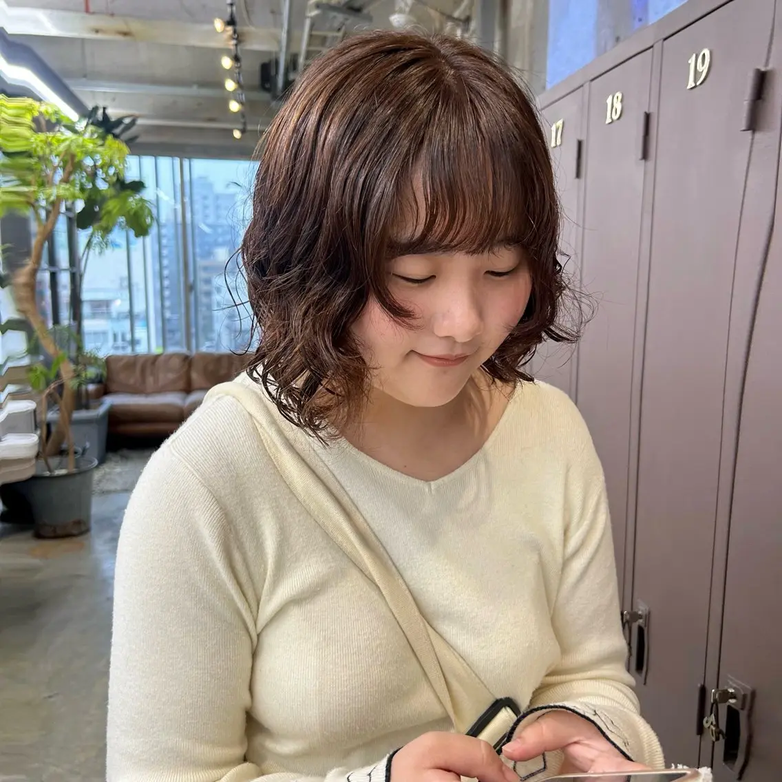 ミディアム カラー パーマ ブラウンカラー カット ヘアカラー パーマ 伊藤ほのか/パーマ /酸性ストレートのヘアスタイル