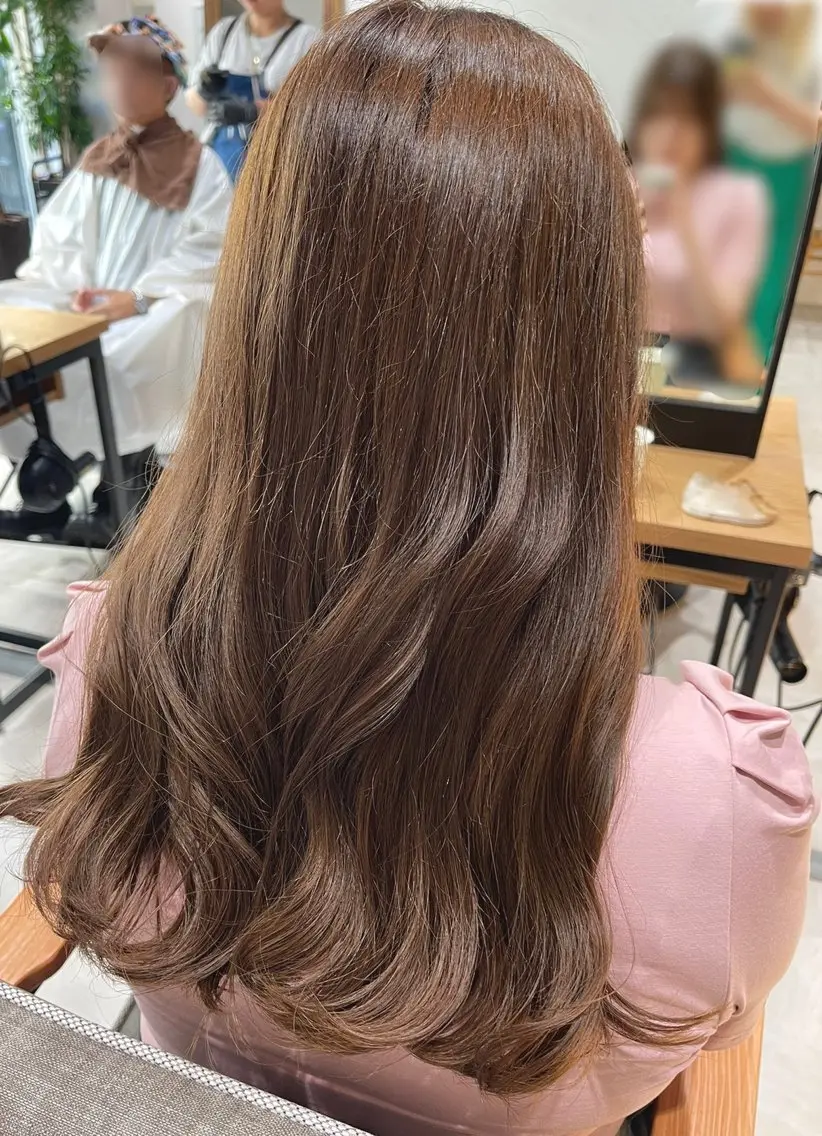 ロング カラー ベージュカラー ミルクティーベージュ ヘアカラー トリートメント 🩵ボブ/レイヤー /髪質改善🩵のヘアスタイル